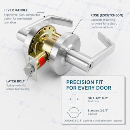 LO-Lock Storeroom Function Commercial Lever Door Lock, ADA, Non-Handed - style: Storeroom