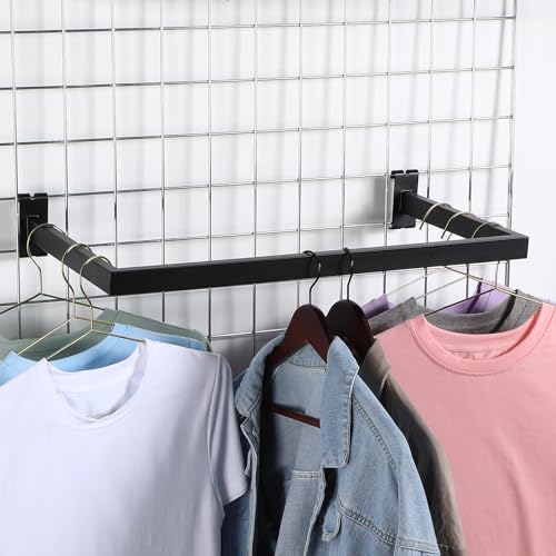 Yaocom 2 Pcs U Shaped Handrail for Gridwall, 24 Inch Metal Bracket, Black