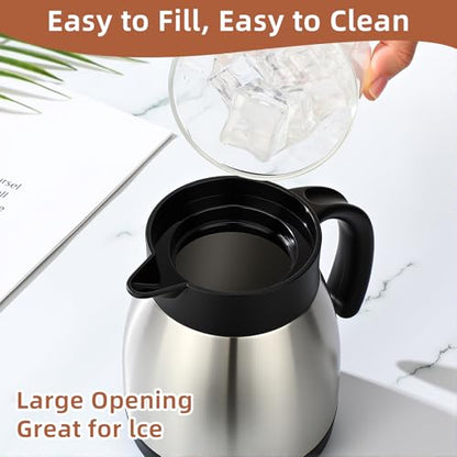 Norme 2 Pcs Thermal Coffee Carafe Creamer, Silver, 17 oz - color: Silver, size: 17 oz