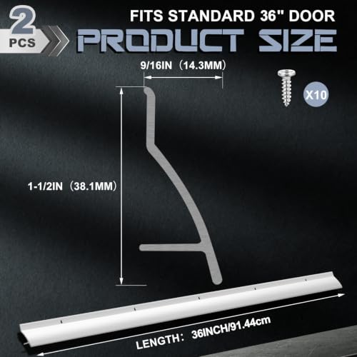 Blulu 2 Pcs 36 in Aluminum Door Drip Cap with Screws Rain Drip Guard - color: Silver