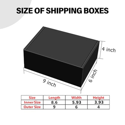 BoShahai 30 Pack 9x6x4 inch Black Shipping Boxes, Corrugated Cardboard - size: Black 9*6*4 Inch