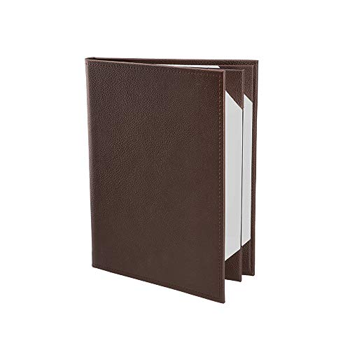 Menu Covers Made of Premium Faux Leather (10-Pack) - 8.5" X 11" - 4 Views - Brown - color: Brown, size: 4 Views