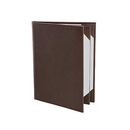 Menu Covers Made of Premium Faux Leather (10-Pack) - 8.5" X 11" - 4 Views - Brown - color: Brown, size: 4 Views