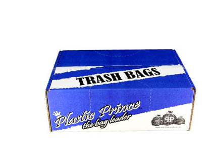 Plastic Prince 55 Gallon Trash Bags 37" x 50" Black Garbage for Heavy Industrial Use Contractor Bags 4 Mil, Black 100/Case - style: 4 Mil