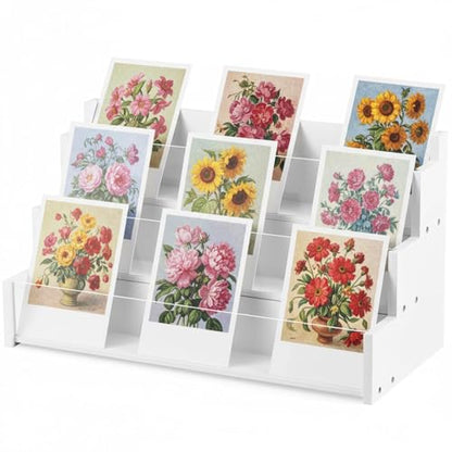 Yuntau 3 Tier Greeting Card Display Stand, White - color: White, size: 3 Tier