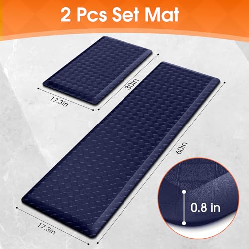 TranquilRelax 4/5 Inch Cushioned Anti Fatigue Kitchen Mats for Floor, Blue - color: Blue, size: 2-Piece | 28"+59" | Extra Thick