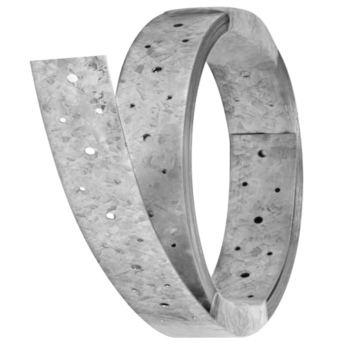 GBGS 32ft Galvanized Perforated Strap Tie Brace,2" Width Steel Coiled Strapping,20 Gauge (Pack of 2) - size: Width:2"(50.8 mm) (Pack of 2)