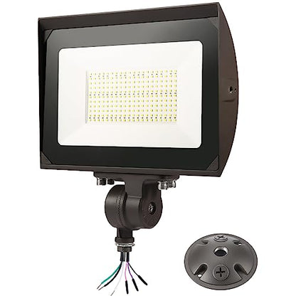 150W Outdoor LED Flood Light with Plate, 5000K Daylight 21000LM 100-277V, UL/DLC Waterproof LED Security Flood Lighting for Wall Wash/Sign/Flagpole/Tree/Yards/Advertising Boards
