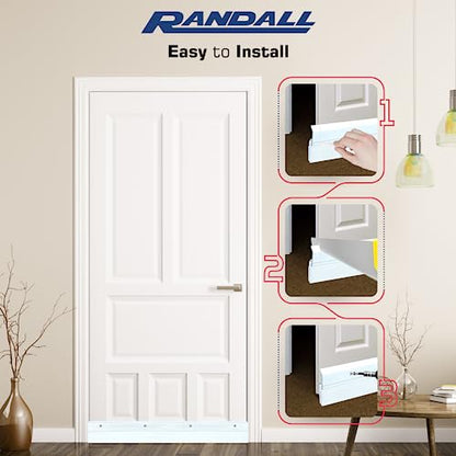 White Heavy Duty Triple Seal Door Sweep USA Made (3 FT Long)