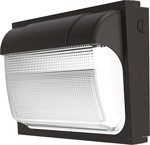 Lithonia Lighting 13" LED Wall Pack Outdoor Light Fixture, Building Wall Light, Adjustable Lumens, 5000K Daylight, MVOLT 120-277V, IP65, Glass Lens, Bronze (TWX2 LED ALO 50K MVOLT DDBTXD) - color: Adjustable Lumens | 5000K Daylight, size: 9" H x 14" W x 4