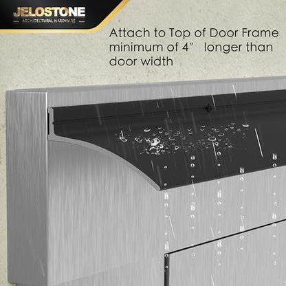 52" L x 2.5" W Commercial Grade Door Rain Drip Guard (Black)- UL Rated Over Door and Window Drip Cap Rain Deflector - Drip Edge Roof Rain Diverter Guards House - JS-346RD, Black Anodized - color: Black Anodized
