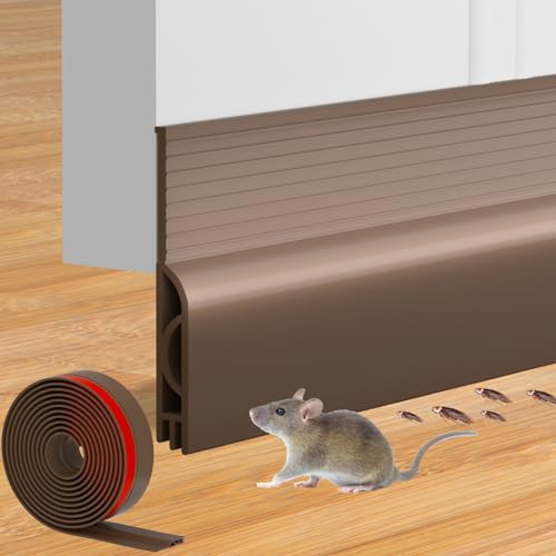 Door Draft Stopper for Bottom of Door, Adjustable Weather Stripping Door Seal for Cold Insulation, Under Door Sweep for Exterior & Interior Doors, Door Bottom Seal Blocker Noise (78inch,Brown) - color: Brown, size: 78inch