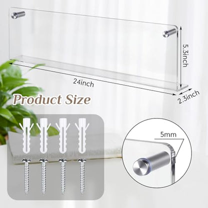 6 Pack Clear Acrylic Magazine Holder Wall, Brochure, 24 Inch - size: 24 Inch