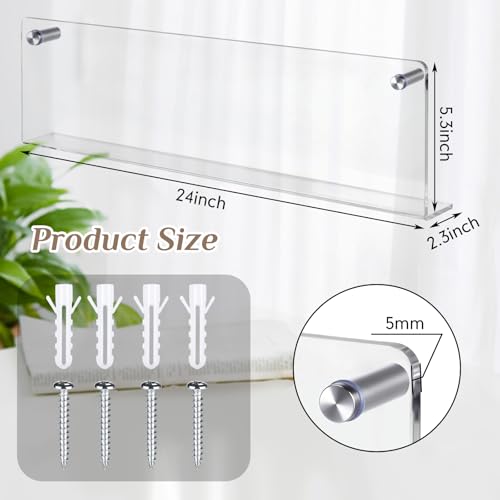 6 Pack Clear Acrylic Magazine Holder Wall, Brochure, 24 Inch - size: 24 Inch