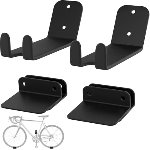 TORACK Wall-mounted Bike Pedal Hanger, Garage Wall Horizontal Bike Rack - style: 2 Pack