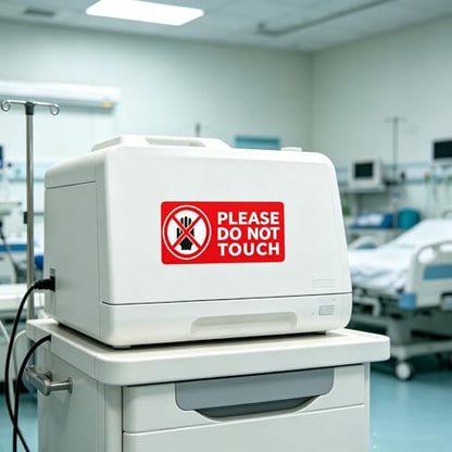 Please Do Not Touch Warning Stickers Tape, 200 Pcs Please Don't Touch Sign, 3" x 6" Safety Label Sticker, Removable Waterproof Self-adhesive Vinyl Decal for Display Items, Personal Items, Business, Facilities