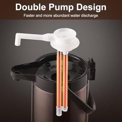 PARACITY Coffee Carafe, 84.5 fl oz/2.5 L Airpot Coffee Dispenser with Pump - color: Gold Brown