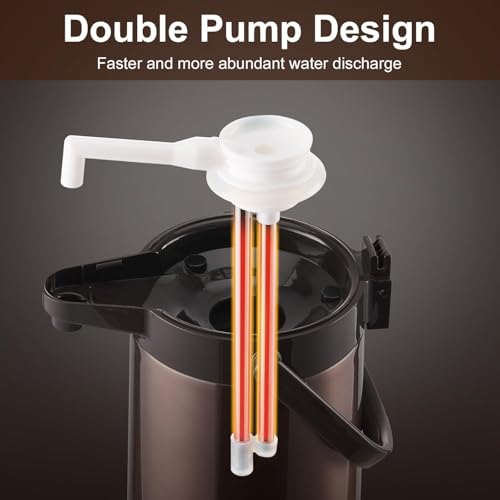 PARACITY Coffee Dispenser with Pump, 2 Airpot Carafes, 84.5 fl oz Each - color: 2PCS-Gold Brown