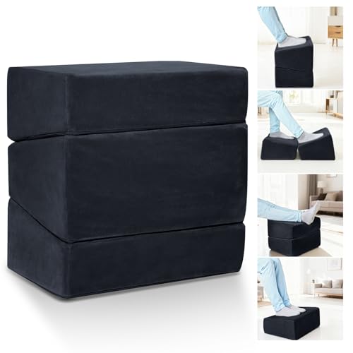 3-Level Adjustable Foot Rest for Under Desk at Work, Black, 17x11.2x17 Inch - color: Black