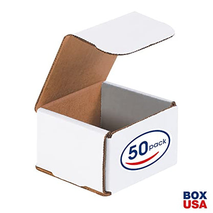Box USA BM332 3"L x 3"W x 2"H, White (Pack of 50) - size: (003) 3" x 3" x 2", 50-Pack