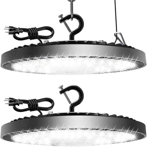 160W UFO High Bay LED Shop Lights, 2 Pack 25000LM Garage Lights - size: 160-2PACK