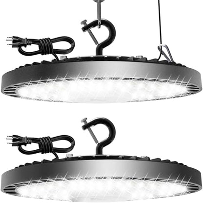 160W UFO High Bay LED Shop Lights, 2 Pack 25000LM Garage Lights - size: 160-2PACK