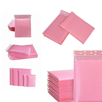 25 Pack Small Poly Bubble Lined Mailers Padded 5x7 Inches Pink Shipping Envelopes Self Seal Mailer Waterproof, Shockproof and Dustproof(Pink 5x7 Inches-25pcs)