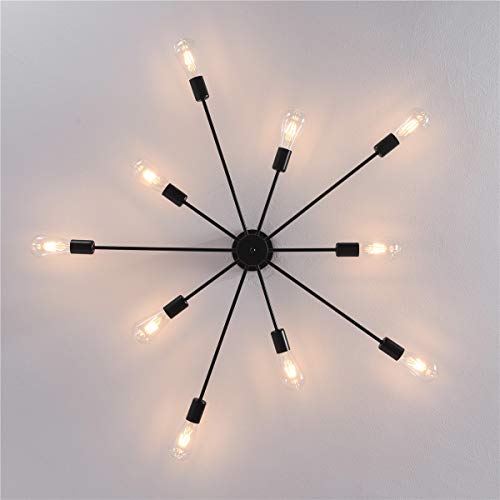 Garwarm Black Sputnik Ceiling Light Fixture, 10-Light Sputnik Chandelier - color: 10-Light,Black