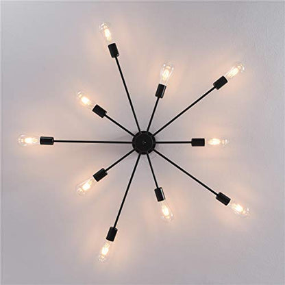 Garwarm Black Sputnik Ceiling Light Fixture, 10-Light Sputnik Chandelier - color: 10-Light,Black