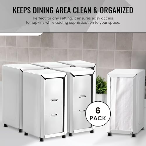 OCS Parts 6-Pack Two-Sided Tall-Fold Napkin Dispensers | White - color: White