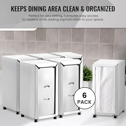 OCS Parts 6-Pack Two-Sided Tall-Fold Napkin Dispensers | White - color: White