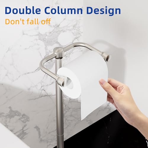 RUACQ Bathroom Toilet Paper Holder Stand, Brushed Nickel - color: Brushed Nickel