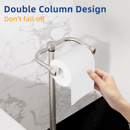 RUACQ Bathroom Toilet Paper Holder Stand, Brushed Nickel - color: Brushed Nickel