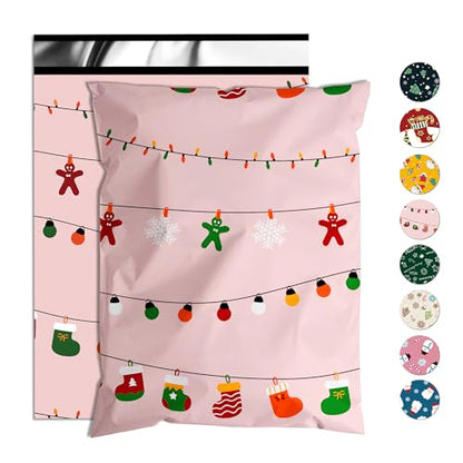 Christmas Poly Mailers 6x9 Inch 100 Pcs, Christmas Lights Printed - color: Christmas Lights, size: 6x9 Inch 100Pcs