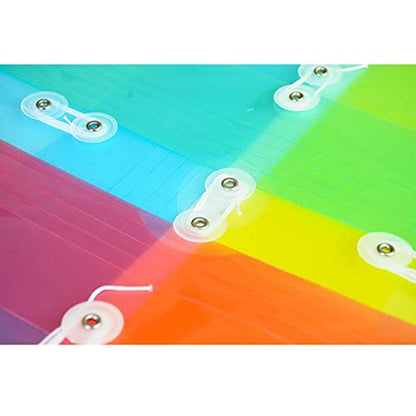 Plastic Envelopes with String Closure Clear Side Loading Folders Legal Size Paper Office Organizer 12 Packs Red - color: Red