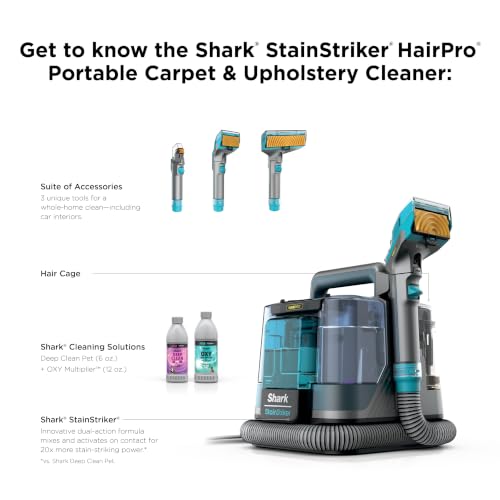 Shark StainStriker HairPro Portable Stain Cleaner, 3 Tools, PX253BRN - style: StainStriker w/ HairPro + 3 Tools