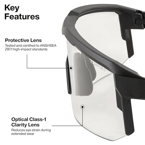 KLEIN TOOLS Blade Safety Glasses, ANSI Z87.1+, Anti-Fog/Scratch-Resistant,99.9% UV Protection, Class-1 Clarity Lens - color: Clear