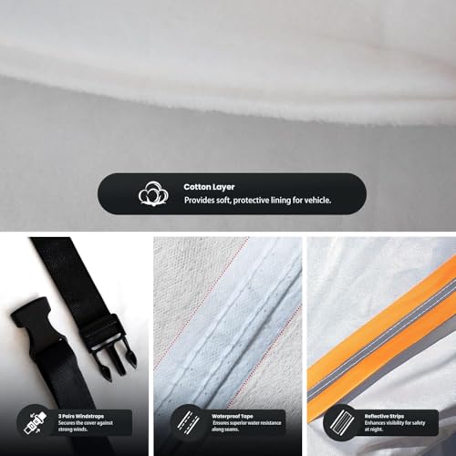Waterproof DeVille(1994-1999) Car Cover with Breathable Vents, [2026 Upgrade] Premium Covers with Cotton Liner and Zipper Door, Sun Rain Snow Dust Uv Protection. - size: Custom fit Cadillac DeVille