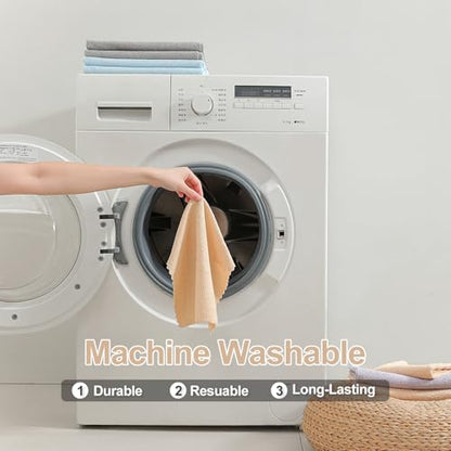 Jessy Home 80 Pack Microfiber Cleaning Cloth Roll Reusable Paper Towels 12"x12" Tear Away Cloth, Microfiber Towels for Cars, Wash Cloths, Lint Free Rags for House, Kitchen,Window,Cleaning Supplies - color: Apricot Yellow