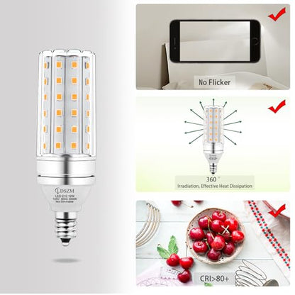 E12 LED Bulbs 12W Candelabra led Light Bulb,100 Watt Equivalent 1200lm Warm White 3000K E12 Base LED Chandelier Light Bulbs Non-Dimmable LED Corn Bulbs, Pack of 6 - color: E12-12w-3000k-6pcs