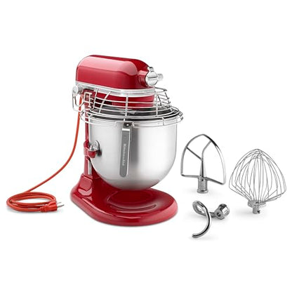 KitchenAid Commercial Series 8 Quart Bowl-Lift Stand Mixer with Stainless Steel Bowl Guard - KSMC895 - color: Empire Red, style: With Bowl Guard