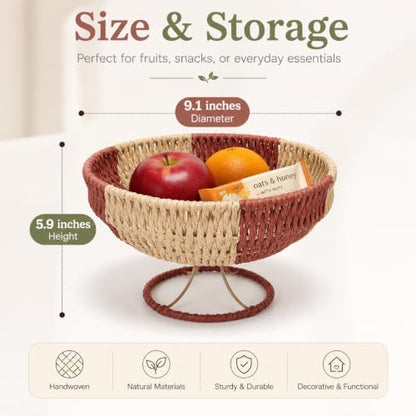 Goblet Boho Decor Storage Basket,Handmade Paper Rope Basket,Small - size: Small