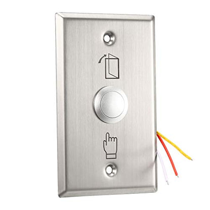 uxcell Door Release Button Push to Exit Resettable NO/NC/COM Switch for Access Control Panel 115mmx70mm 36V 3A Stainless Steel