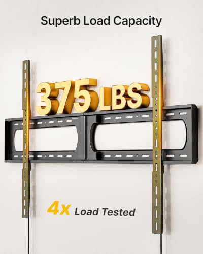 monTEK Heavy Duty Fixed TV Wall Mount for 37-150 Inch TVs, Up to 375 lbs - size: 37-150'' Fixed