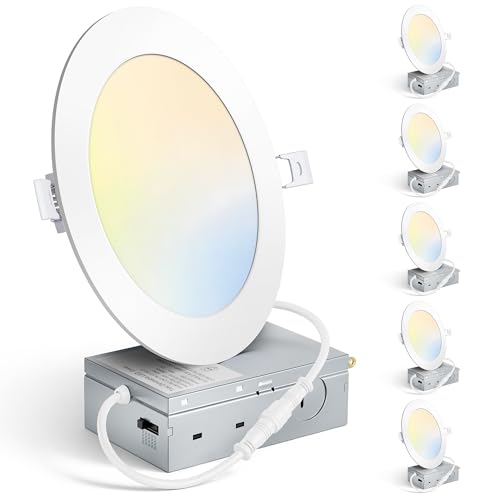 MAXvolador 6 Pack 6 Inch LED Recessed Ceiling Light 5CCT with Junction Box