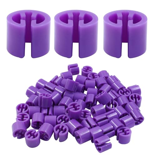 Clothes Hanger Marker Blank Clothing Tag Buckle, Purple, 100Pcs - color: Purple