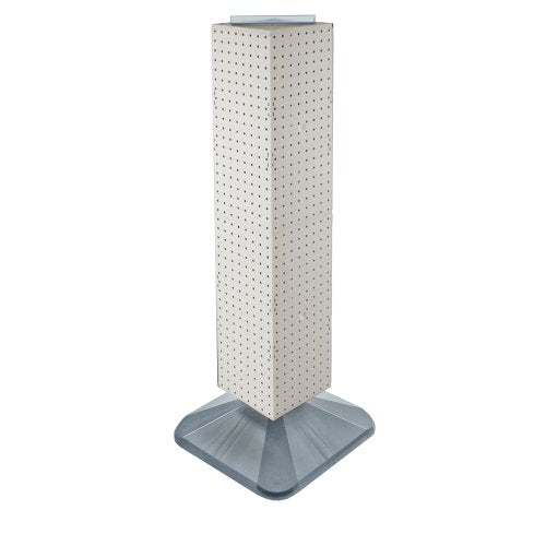 Azar Displays 703387-WHT Standard Four-Sided Interlocking Pegboard Tower, White Solid - color: White