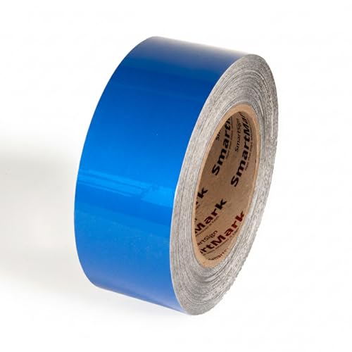 SmartSign Blue Floor Marking Tape, 2" Wide x 100' Long Roll, Durable Polyester, Laminated Protection - Non-Abrasive, Adhesive Safety Tape for Warehouses, High Traffic/Forklift Areas, Removable - color: Blue, size: 2"