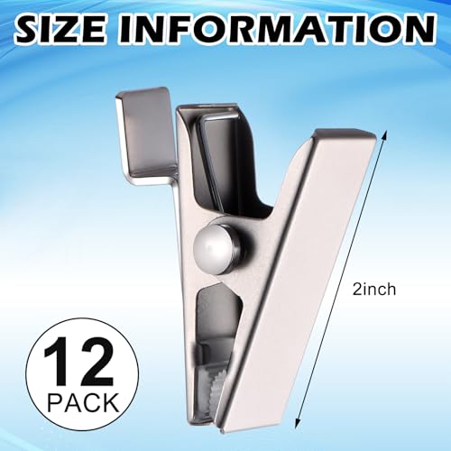 Zonon 12 Pack Chrome Slatwall Clips 2 Inch Slatwall Accessories Garage Storage Clips Commercial Slat Wall Clip for Clothing, Accessories - style: Chrome