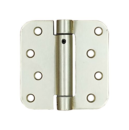 Self Closing Spring Door Hinges Brass 4 Inch - 5/8 Radius 2-Pack - color: Satin Brass